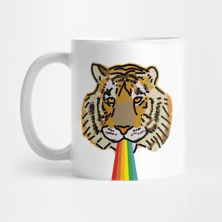 Animals with Rainbow Puke Tiger Portrait Mug